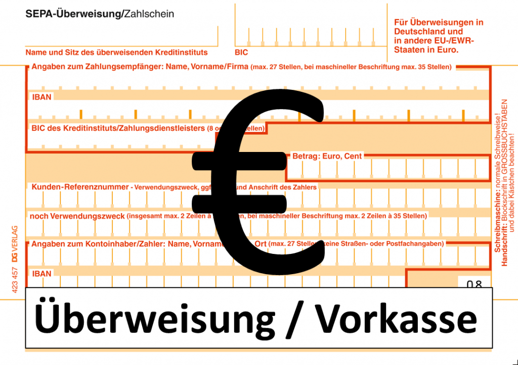 Bild Zahlung Vorkasse/Überweisung